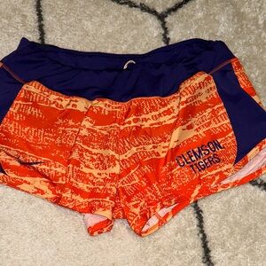 Nike Women's Orange and Blue Athletic Shorts